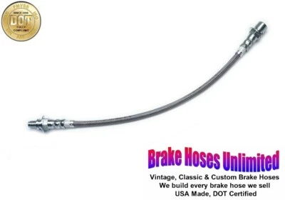 MANGUERA DE FRENO TRASERA DE ACERO INOXIDABLE Chevrolet Biscayne, 1967 1968 - Extendida 6" Foto 1 de 3