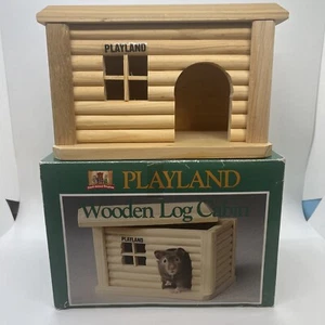 Hamster Guinea Mice Rodent House Wood Hideout Wooden Log Cabin Cage Toys Place - Picture 1 of 9