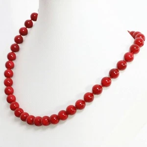 Collana uomo donna unisex vero corallo rosso naturale 8 mm con GARANZIA e NUOVA - Foto 1 di 4