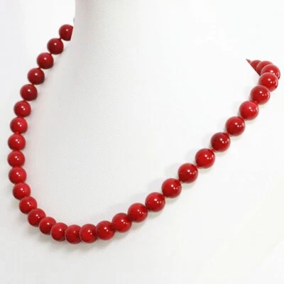 Collana uomo donna unisex vero corallo rosso naturale 8 mm con GARANZIA e NUOVA - Immagine 1 di 4