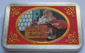 Carte da gioco Coca Cola Babbo Natale per vacanze scintillanti 1998 2 mazzi scatola di latta - Foto 1 di 9
