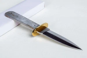 Coffin Boot Knife Dagger 8.5" OA Blank Stainless, Brass Guard SHARP Handmade DIY - Picture 1 of 11