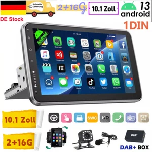 10.1" DAB+ Autoradio GPS Navi 1 DIN 360° Drehbar Bildschirm Kamera Android 13 - Bild 1 von 16