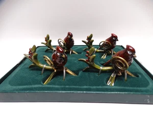 Set of 4 Classic Tidings Metal & Enamel Cardinal Placecard Holders by Target NEW - Picture 1 of 13