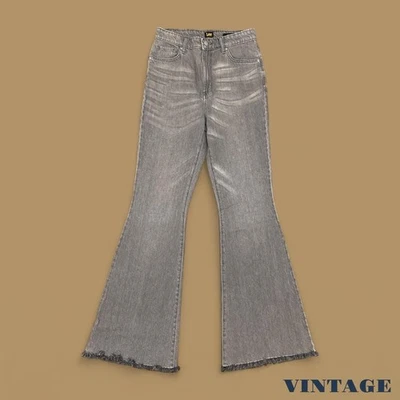 Pantalones de mezclilla Lee vintage años 90 tiro alto pierna acampanada gris claro W28 L32 Foto 1 de 4