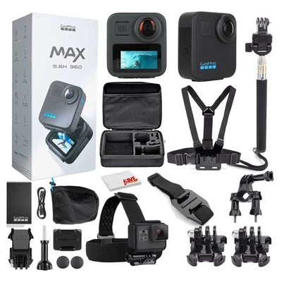 GoPro MAX 360 (2025) Waterproof Action Camera -With Mega Accessory Kit - Get - Image 1 of 4