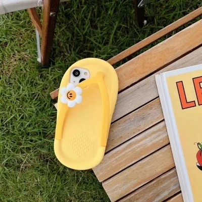 Flower 3D Flip-flops Case Fr iPhone 16 15 Pro Max Airpods Silicone Cover Slipper - Image 1 of 4