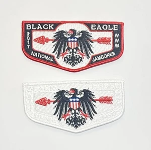 OA BLACK EAGLE LODGE FLAP PATCHES 2 PIECES 2017 NATIONAL JAMBOREE RARE W/ RARE - Picture 1 of 2
