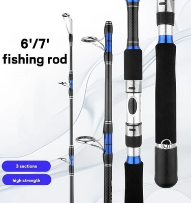 Portable Fishing Rod Trolling Pole Carbon Fiber Boat Spinning Rods Lure 70-250g - Image 1 of 4