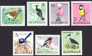 1964 Australian Native Birds Hinged-MNH Full Set of 7x Pre-Decimal Series Stamps - Picture 1 of 1