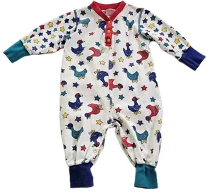 Vintage Gymboree Kleinkind Schlafanzug ohne Fuß Ente Sternenmuster 100 % Baumwolle 1990er 22 Zoll - Bild 1 von 12