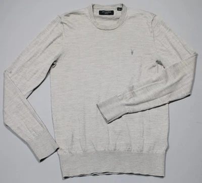 Suéter AllSaints Para Hombre Mediano Lana Merino Beige Cuello Redondo Pullover Foto 1 de 4
