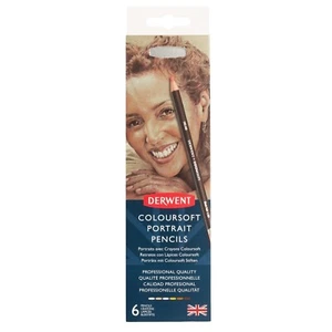 Derwent Coloursoft Portrait Skin Tone Colour Pencils Tin Case 6 - Picture 1 of 7