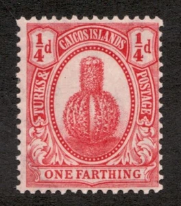 1921 Turks & Caicos Islands Sc# 36 - ¼ Farthing, Turk's Head Cactus. MH Cv$4.75 - Picture 1 of 1