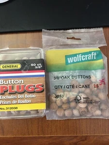 88 Pieces 3/8" Wood Plugs Wooden Hole Plugs Button Stoppers Hardwood Hole St - Picture 1 of 4