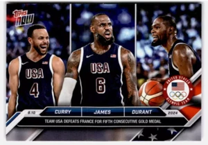 Steph Curry LeBron James Kevin Durant 2024 Equipo EE. UU. Baloncesto Topps Ahora 26 Base - Imagen 1 de 2