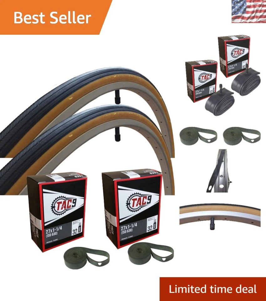 27x1-1/4 Kenda K35 Bike Tire, Tube & Rim Strip - Perfect for Vintage Road Bikes - Image 1 of 4