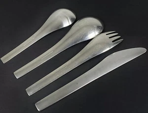 MCM Georg Jensen BLUE SHARK 4-teiliges Gedeck Satin Stainless Denmark Vintage - Bild 1 von 4