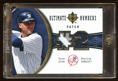 DEREK JETER 2006 ULTIMATE COLLECTION GOLD DUAL GAME WORN PATCH LOGO #D 31/35 HOF - Image 1 of 2