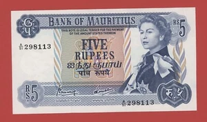 MAURICIO 5 RUPIAS (1967) PICK # 30c XF+. - Imagen 1 de 2