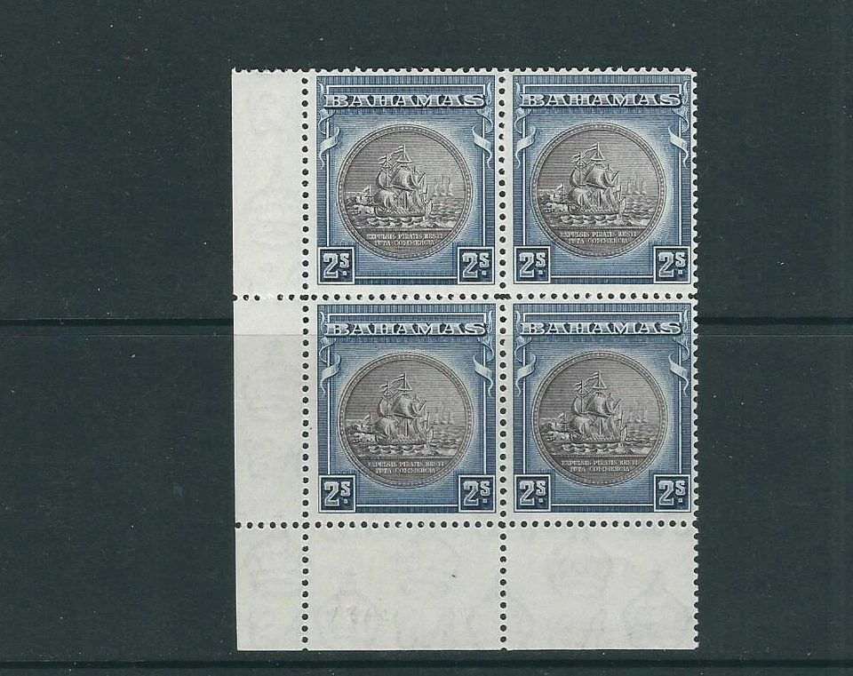 BAHAMAS 1931-46 SEAL of BAHAMAS (Scott 90 2s ultra and black ) corner blk/4 MNH - Image 1 of 1