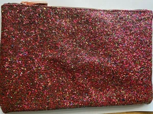 Opi Glitter Clutch Make Up Zip Up Cosmetics Bag Lined Multi coloured NEW - Picture 1 of 4