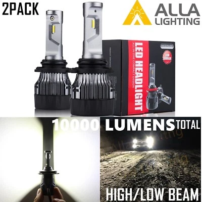 Alla Lighting 10000LM LED Headlight HIR2 High/Low Beam Bulbs Lamps Xenon White - Image 1 of 4
