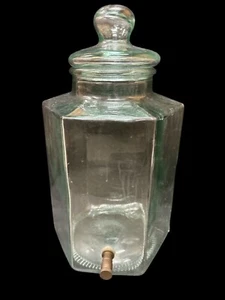 Italian SVE Aqua Glass 2.5  Gallon Dispenser with Brass Spigot, Made in Italy - Picture 1 of 8