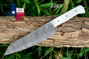 HAND FORGED BLANK BLADE DAMASCUS CHEF KNIFE MAKE YOUR OWN HANDLE AH -2263 - Picture 1 of 6