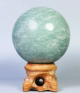 Esfera de piedra de cristal de cuarzo amazonita natural 199 g bola soporte de curación - Imagen 1 de 12