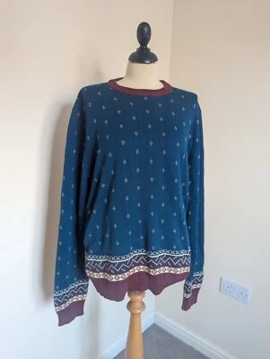 MERC Cardiff Retro Años 70 50% Algodón Estilo Isla Justa Jersey de Esquí XL Navidad Alpes Foto 1 de 4