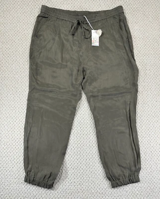 Nuevo Johnny Was Olga Jogger Mujer XL De Colección Caqui Brillo Boho Chic Cupra Rayón Foto 1 de 4