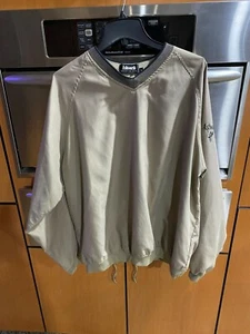 Ashworth Mens Pullover Beige Golf Shirt Weather L Rain Jacket, Made in USA, EUC - Picture 1 of 7