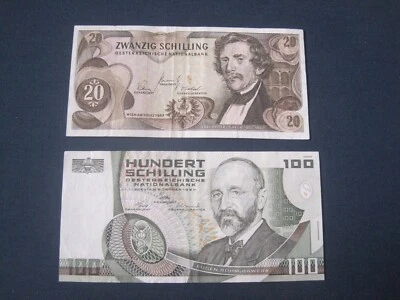 Austria 20+100 chelines 1967 - 1984 Foto 1 de 2