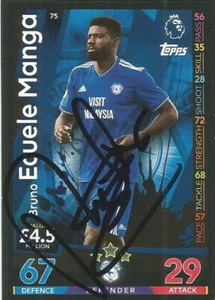 Tarjeta coleccionable Bruno Ecuele manga firmada por Cardiff 2018/2019 Match Attax + Certificado de autenticidad - Imagen 1 de 1