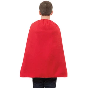 CHILD SUPERHERO COSTUME CAPE KIDS BOYS GIRLS 26" COSTUME CAPE CLOAK BLACK RED - Picture 1 of 10