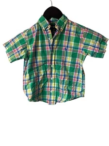 Ralph Lauren Little Boy Toddler  Gingham Cotton Poplin Short-Sleeve Shirt 4T - Picture 1 of 6