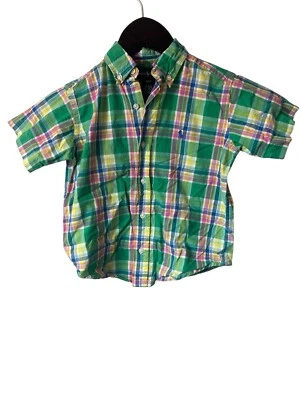 Ralph Lauren Little Boy Toddler  Gingham Cotton Poplin Short-Sleeve Shirt 4T - Image 1 of 4