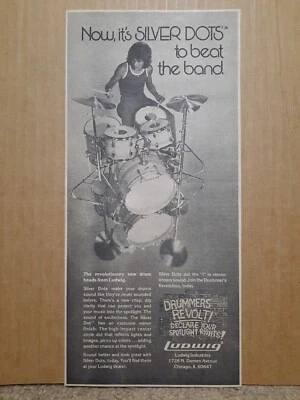 Anuncio de periódico Ludwig Silver Dots 1976 Foto 1 de 4