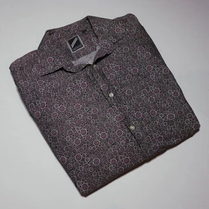 DANIEL HECHTER Mens Dress Shirt Long Sleeve Purple Paisley Button Up - Size L - Picture 1 of 11