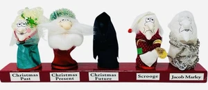 "Juego de 5 marionetas de dedo de 3,5"" hechas a mano para cuento de Navidad Charles Dickens" - Imagen 1 de 18