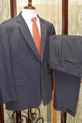 Brooks Brothers Madison 50 R slate gray pinstripe wool 2 vent business suit g5j1 - Image 1 of 4