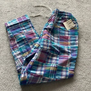 Jos A Bank Pajama Pants Womens Small Vintage USA Quilted Cotton New Drawstring - Picture 1 of 7
