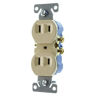 EATON COOPER 736V-SP-L RECETPACLE OUTLET, NON-GROUNDING, 2-WIRE, 15A 120V, IVORY - Image 1 of 3