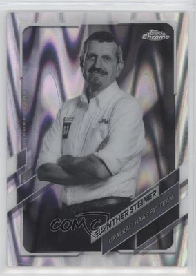 2021 Chrome Formula 1 F1 Crew Black & White RayWave Refractor Guenther Steiner - Image 1 of 2