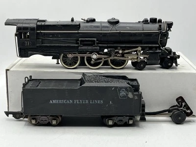 Gilbert American Flyer S Gauge #312 Pacific Locomotive & Tender - Runs Well -'49 - Image 1 of 4