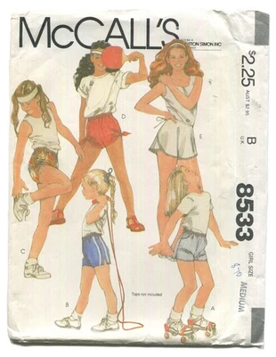McCall's 8533 Girl's Shorts W/ Variations SZ 8-10 UNCUT 1983 - Image 1 of 3