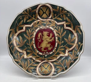 Vintage Ceramic Decorative Plate Coat of Arms Lion Rampant 12.5" Dia Heavy - Picture 1 of 12