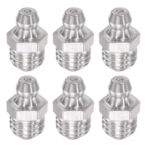 6Pcs Metric Stainless Steel Straight Hydraulic Grease Fitting M10 x 1.5mm Thread - Picture 1 of 7