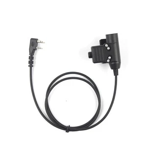 U94 Adaptateur de câble PTT avec connecteur 2 broches pour radio Kenwood Baofeng UV-5R - Photo 1/8
